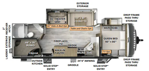 Forest River Rockwood Ultra Lite 2706WS floor plan