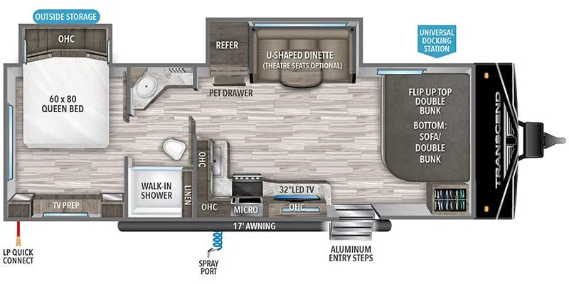 2024 Grand Design Transcend Xplor 251BH floor plan
