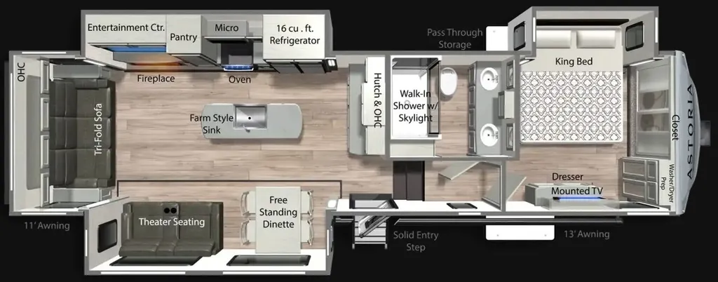 2021 Dutchmen Astoria 3173RLP floor plan