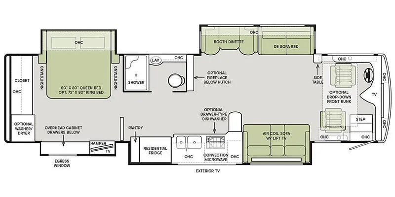 2023 Tiffin Phaeton 36 SH floor plan