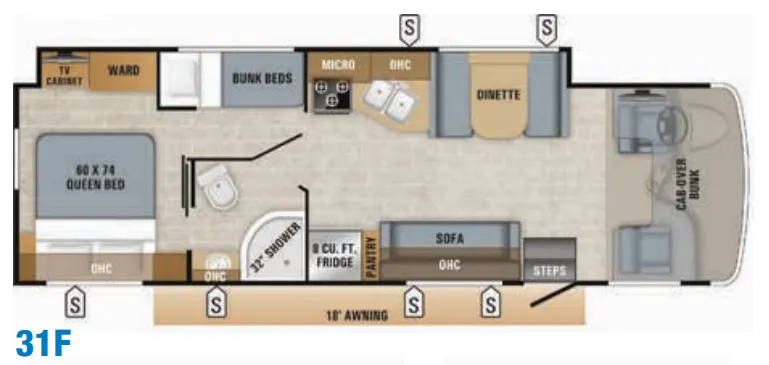 Jayco Redhawk 31F floor plan