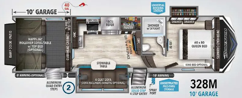 Grand Design Momentum M-Class 328M floor plan