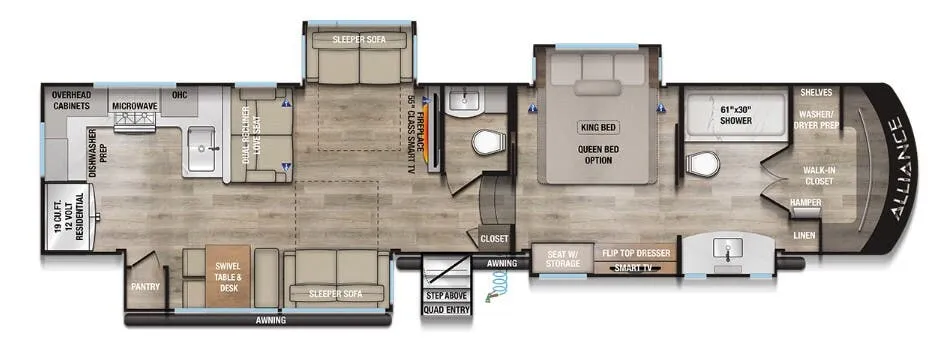 Alliance RV Paradigm 382RK floor plan
