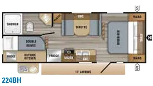 Jayco Jay Flight SLX 8 224BH floor plan