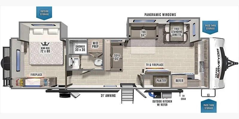 Forest River Grand Surveyor 301FKDS floor plan