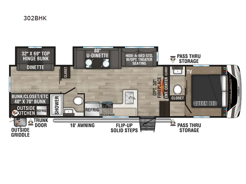 2024 K-Z Sportsmen 302BHK - Floor plan