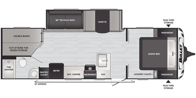 2022 Keystone Bullet 2730BH - Floor plan