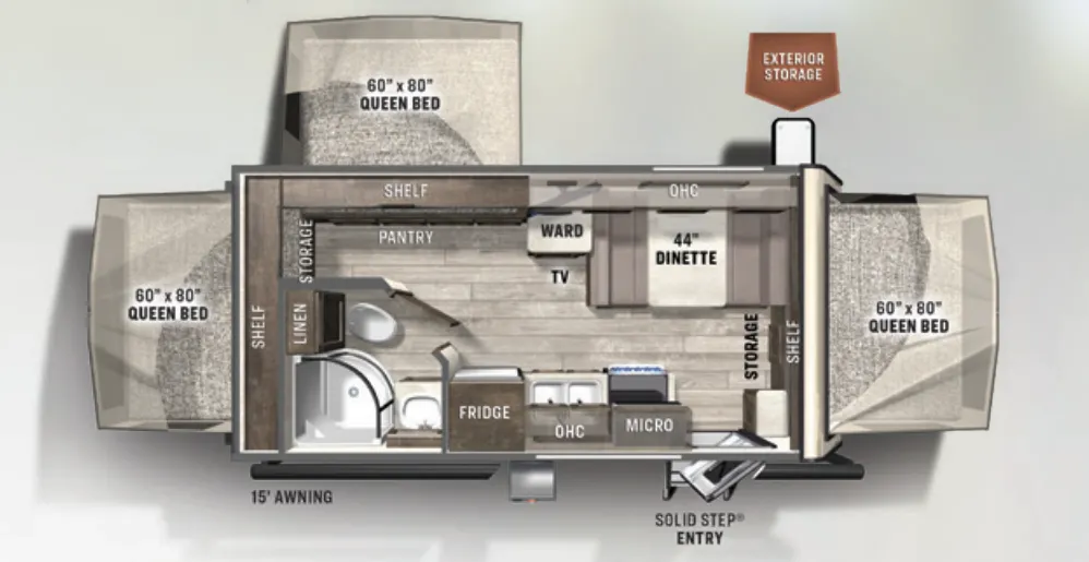 Forest River Rockwood Roo 183 floor plan