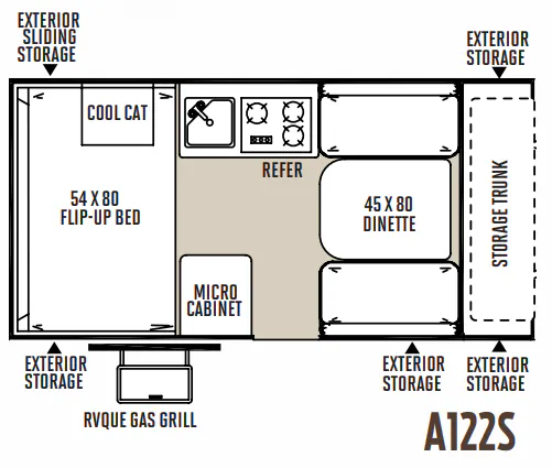 Forest River Rockwood Hard Side A122S floor plan