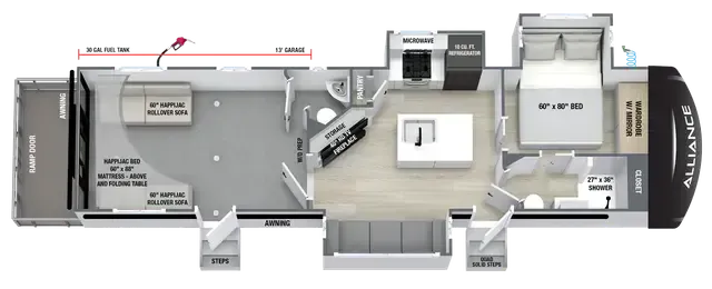 Alliance RV Valor 32T13 floor plan