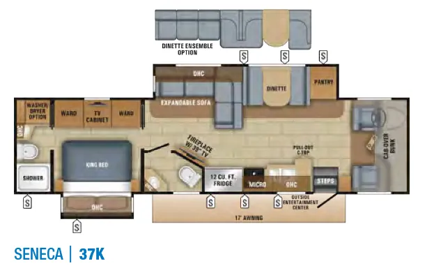 Jayco Seneca 37K floor plan