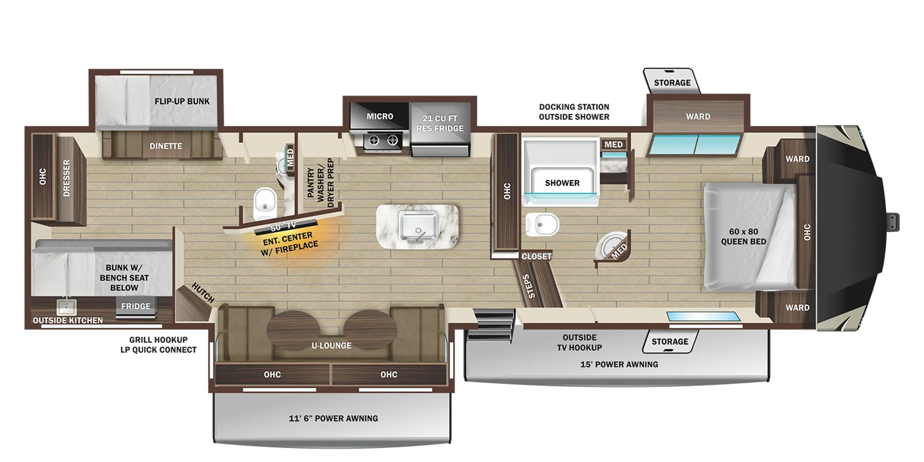 Highland Ridge Open Range 374BHS floor plan