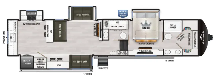 East to West Ahara 395FB floor plan