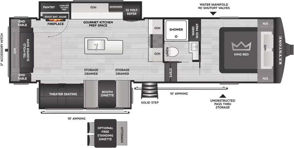 2027 Keystone Cougar Half-Ton 28RLI floor plan