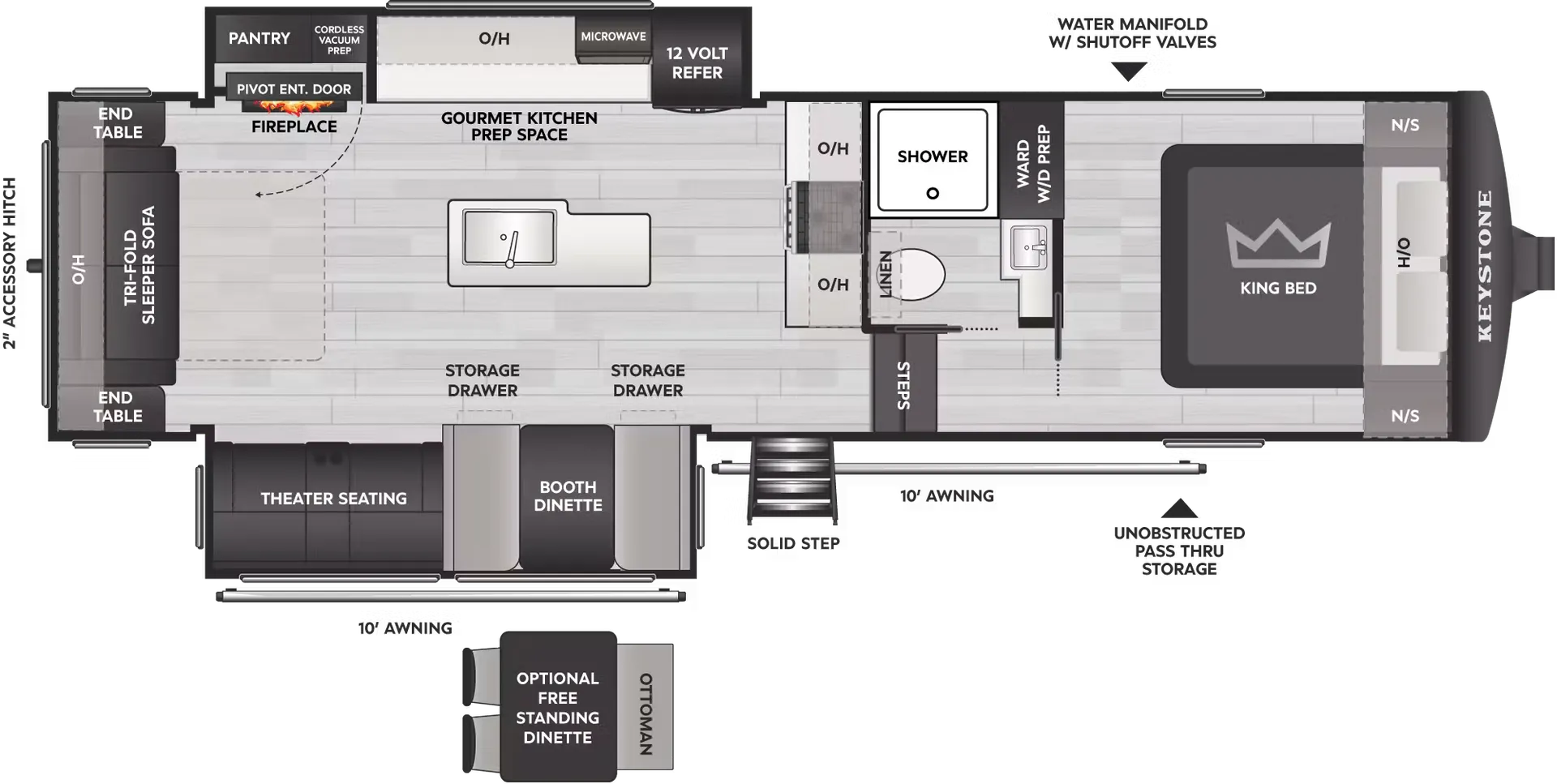 2027 Keystone Cougar Half-Ton 28RLI - Floor plan