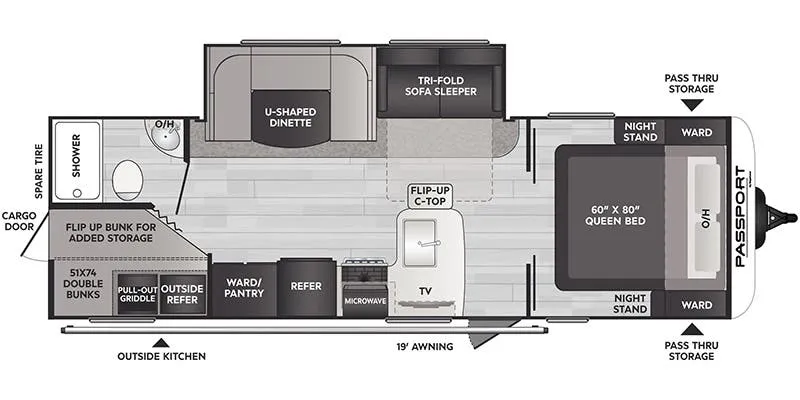 Keystone Passport SL Series East 268BH floor plan