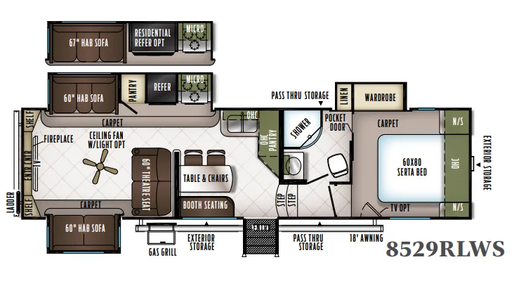 Forest River Flagstaff Classic Super Lite 8529RLWS floor plan