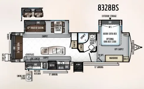 Forest River Rockwood Signature Ultra Lite 8328BS floor plan