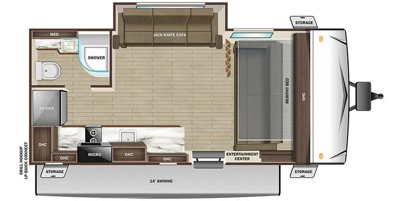 Highland Ridge Range Lite Air 17MDS floor plan