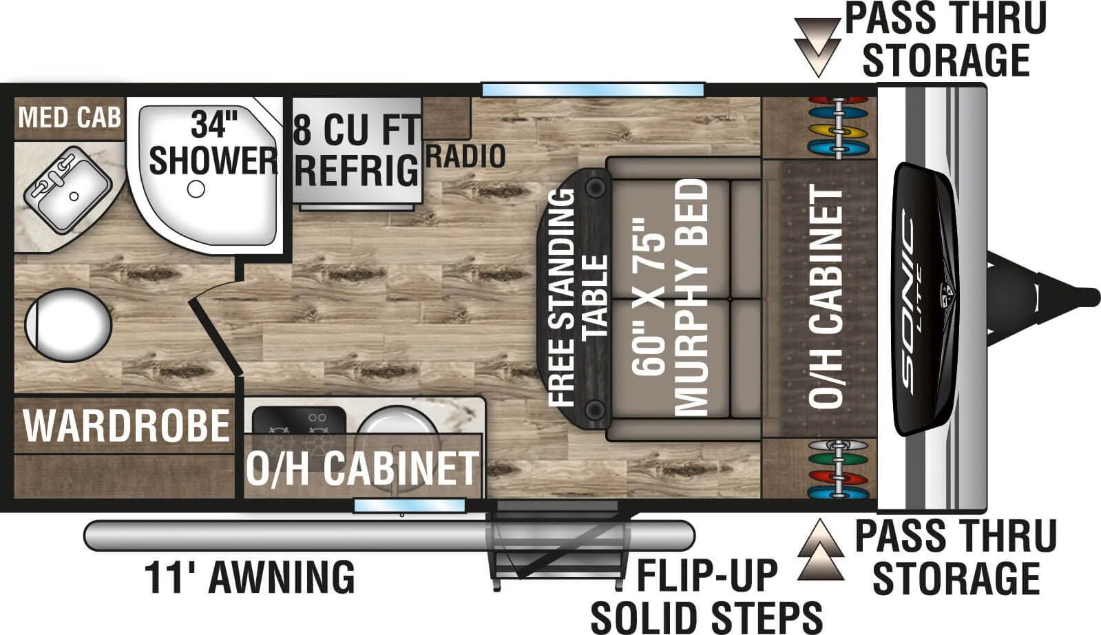 2023 Venture RV Sonic Lite SL150VRB - Floor plan