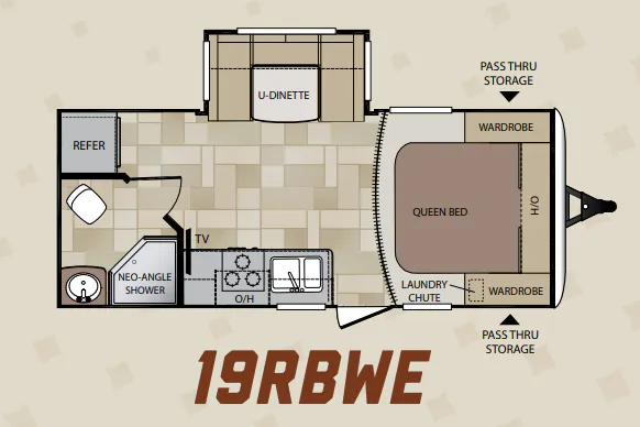 Keystone Cougar Half-Ton 19RBEWE floor plan