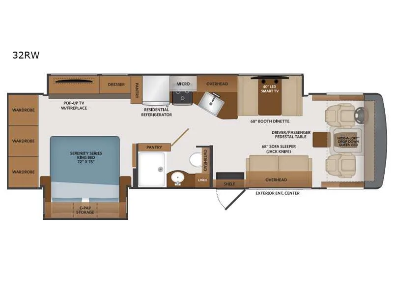 2021 Fleetwood Fortis 32RW - Floor plan