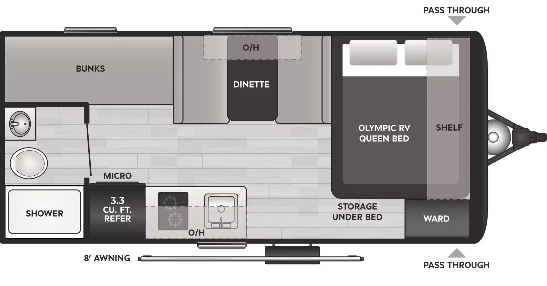 Keystone Hideout Mini 161BH floor plan