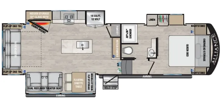 Alliance RV Avenue 30RLS floor plan