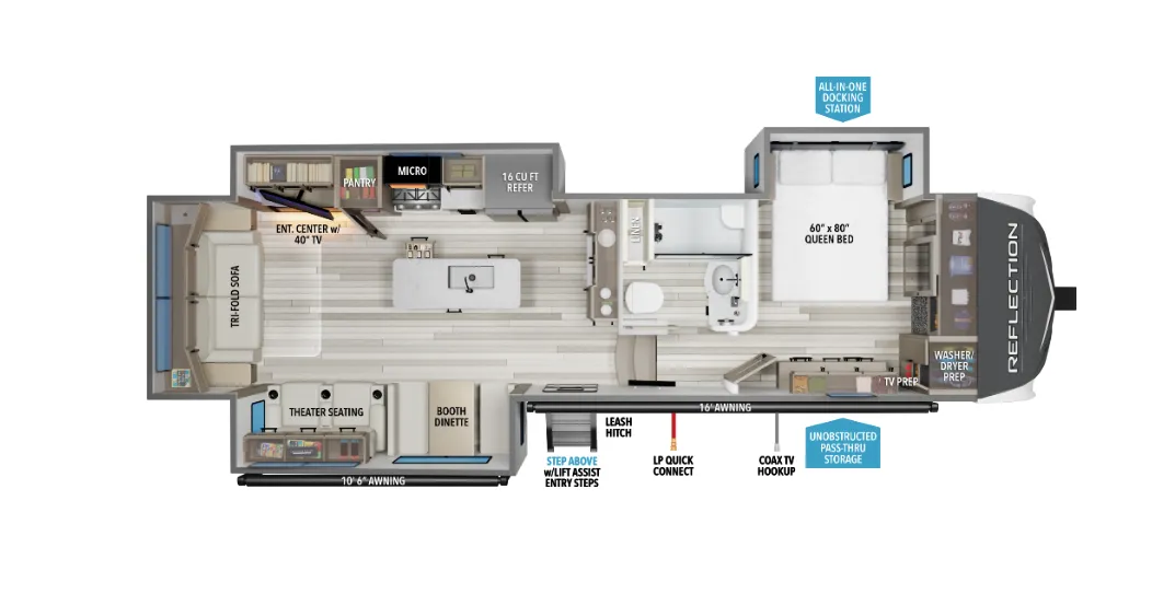 2026 Grand Design Reflection 337RLS - Floor plan