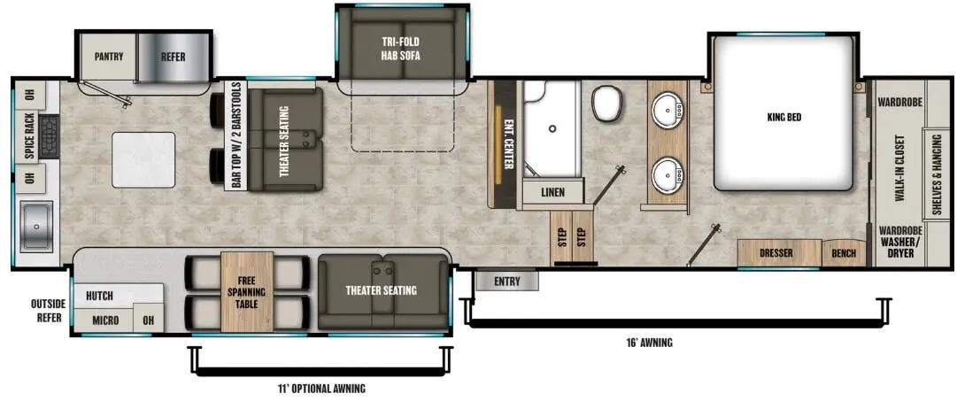 2026 Coachmen Brookstone 374RK - Floor plan