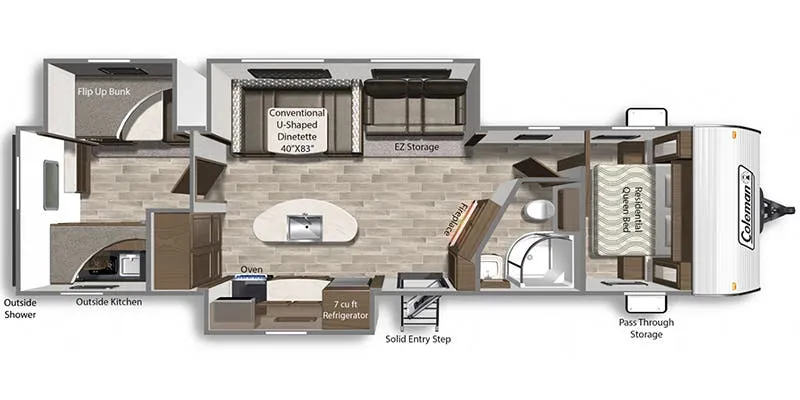 2021 Dutchmen Coleman Lantern 337BH - Floor plan