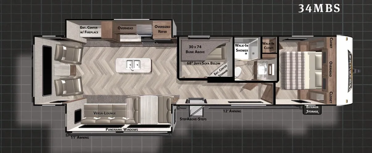 Forest River Wildwood 34MBS floor plan