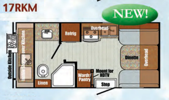 Gulf Stream Vista Cruiser 17RKM floor plan