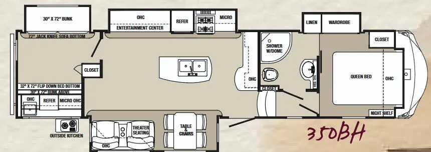 Palomino Columbus 350BH floor plan