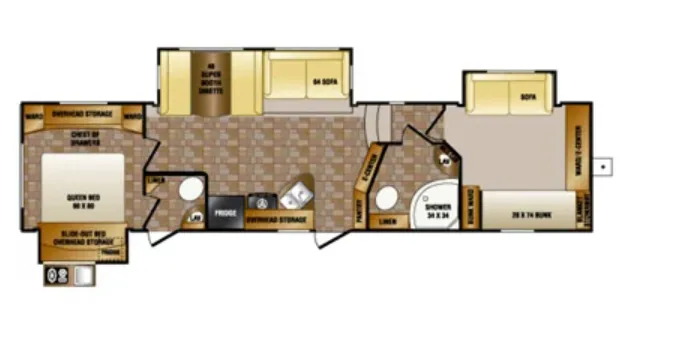 CrossRoads Sunset Trail Reserve SF34BH floor plan