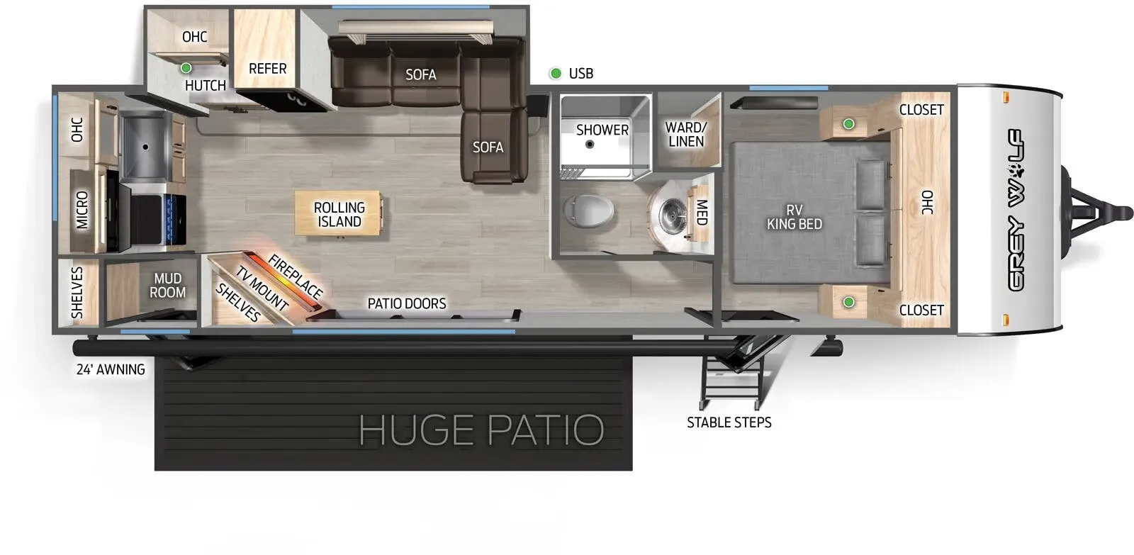 Forest River Cherokee Grey Wolf 26PS floor plan