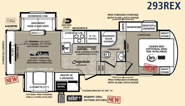 Forest River Wildcat eXtraLite 293REX floor plan