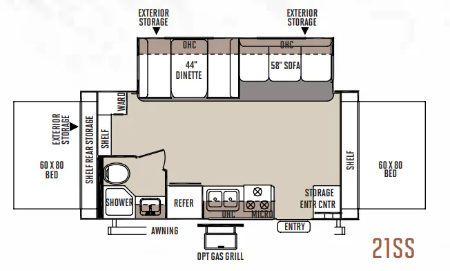 Forest River Rockwood Roo 21SS floor plan