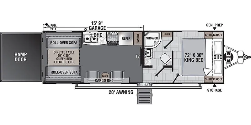 2021 Forest River Work and Play 27KB floor plan