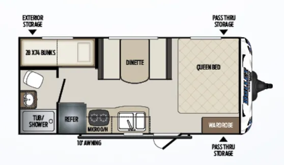 Keystone Bullet Crossfire 1700BH floor plan