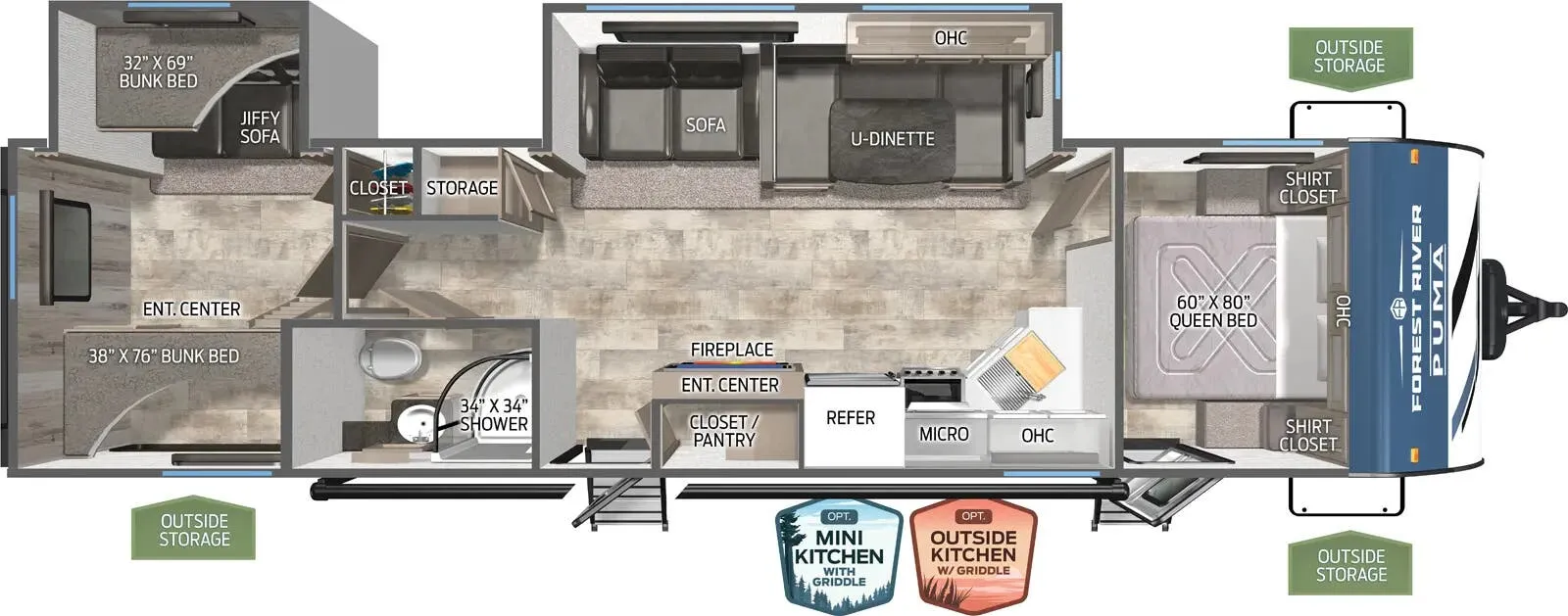 Palomino Puma 31QBBH floor plan