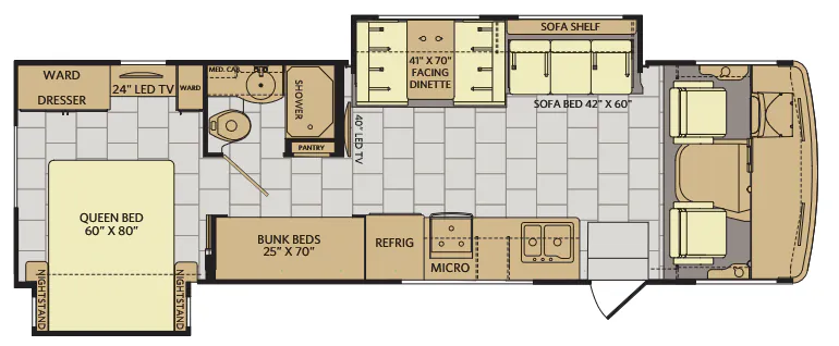 Fleetwood Flair LXE 31B floor plan