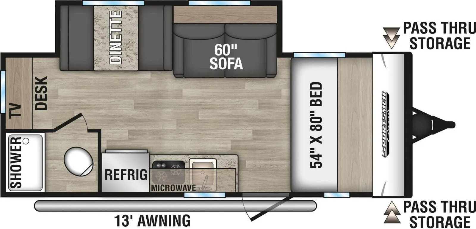 2023 K-Z INC SPORTSMEN CLASSIC 181SS - Floor plan