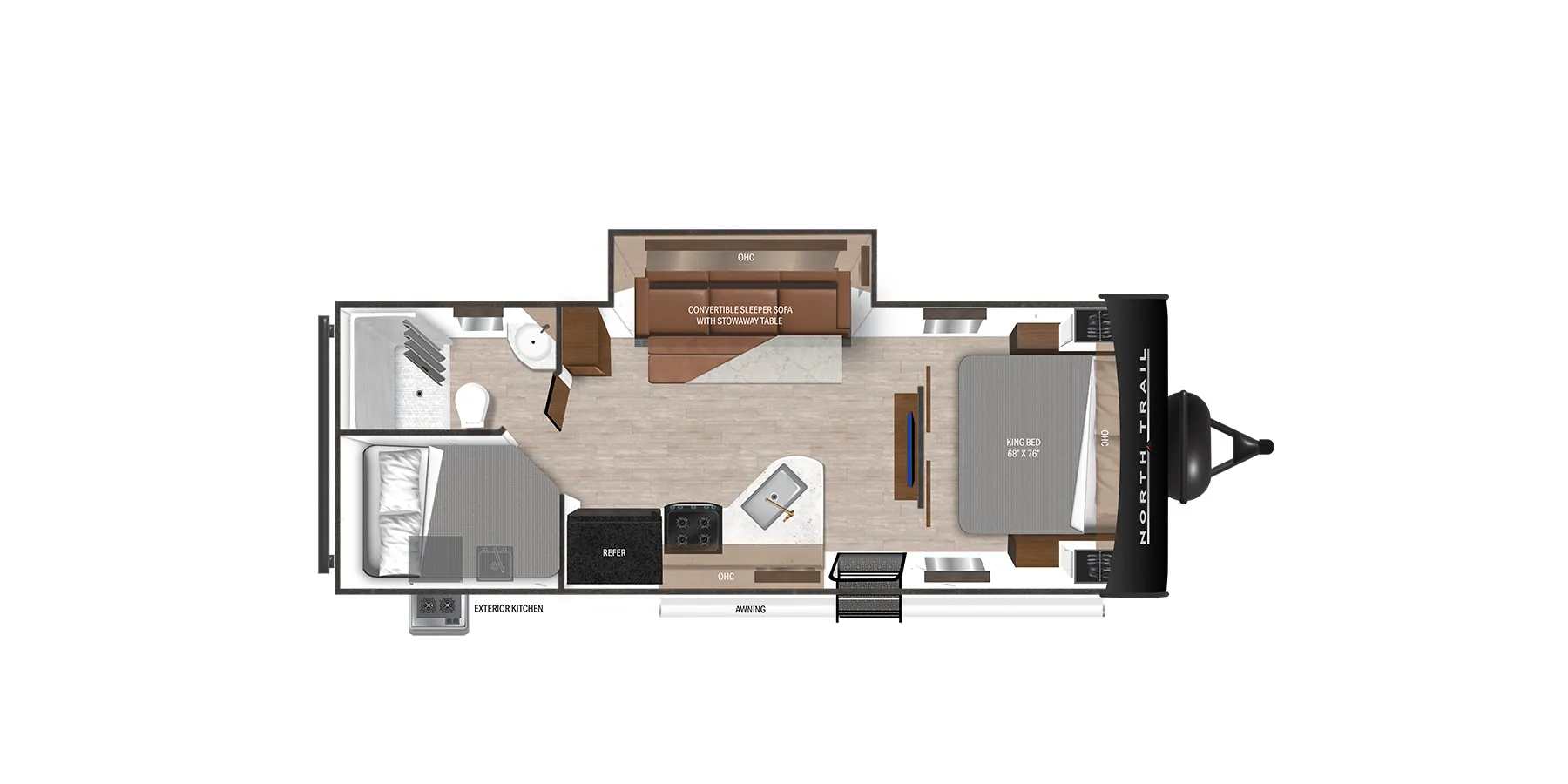 Heartland North Trail Ultra-Lite Travel Trailer 24BHS floor plan