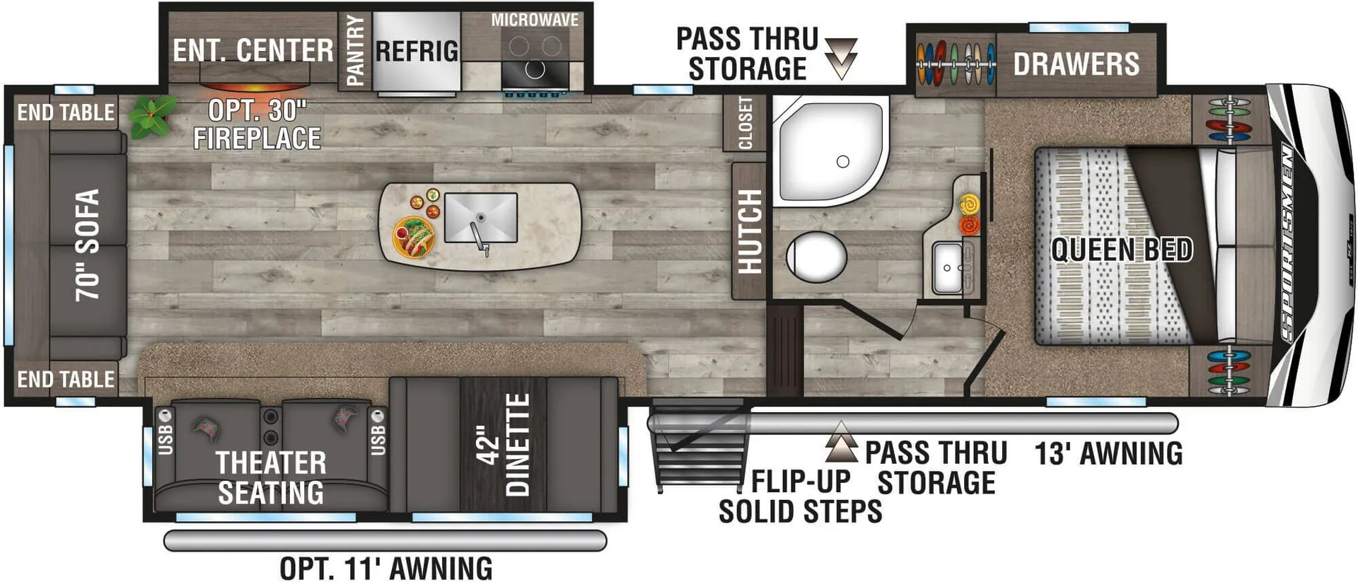K-Z Sportsmen 303RL floor plan