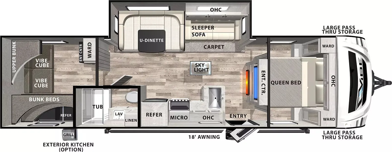 2023 Forest River Vibe 28QB - Floor plan