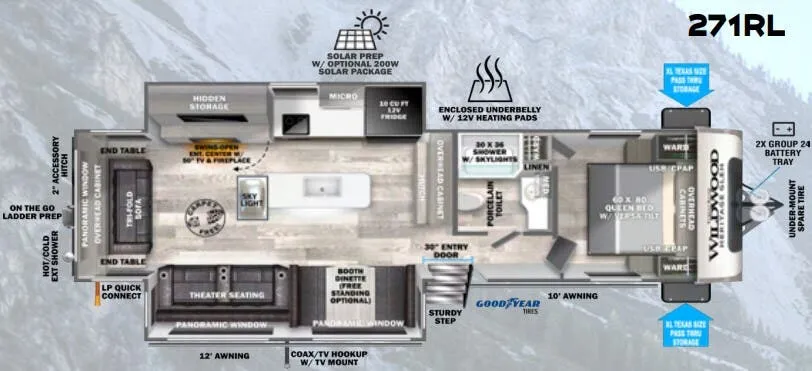 Forest River Wildwood Heritage Glen 271RL floor plan