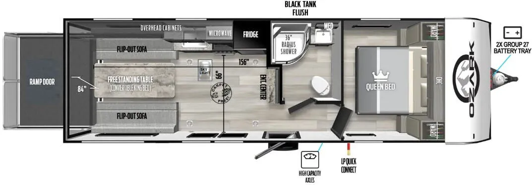 Forest River Ozark 2500THK floor plan