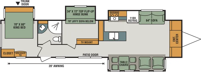 K-Z Sportsmen 364BH floor plan