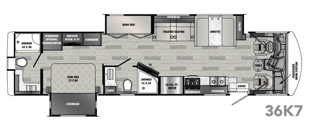 Forest River Georgetown 7 Series GT7 7 SERIES GT7 36K7 floor plan